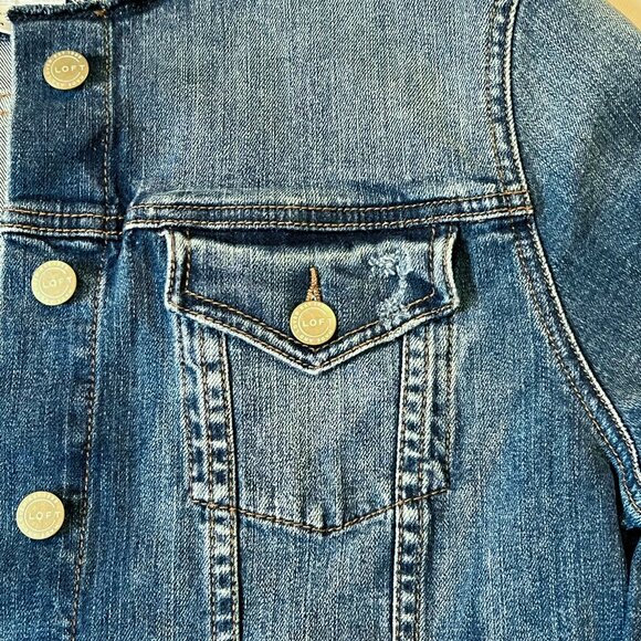 Ann Taylor Loft Medium Women's Distressed Cropped Jean Jacket - Picture 5 of 8